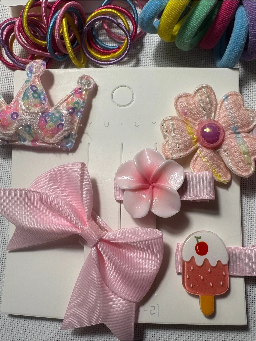 Girls Hair Accessories 50 Piece Set Hair Clips Bows Elastic Ties Floral Gift Box